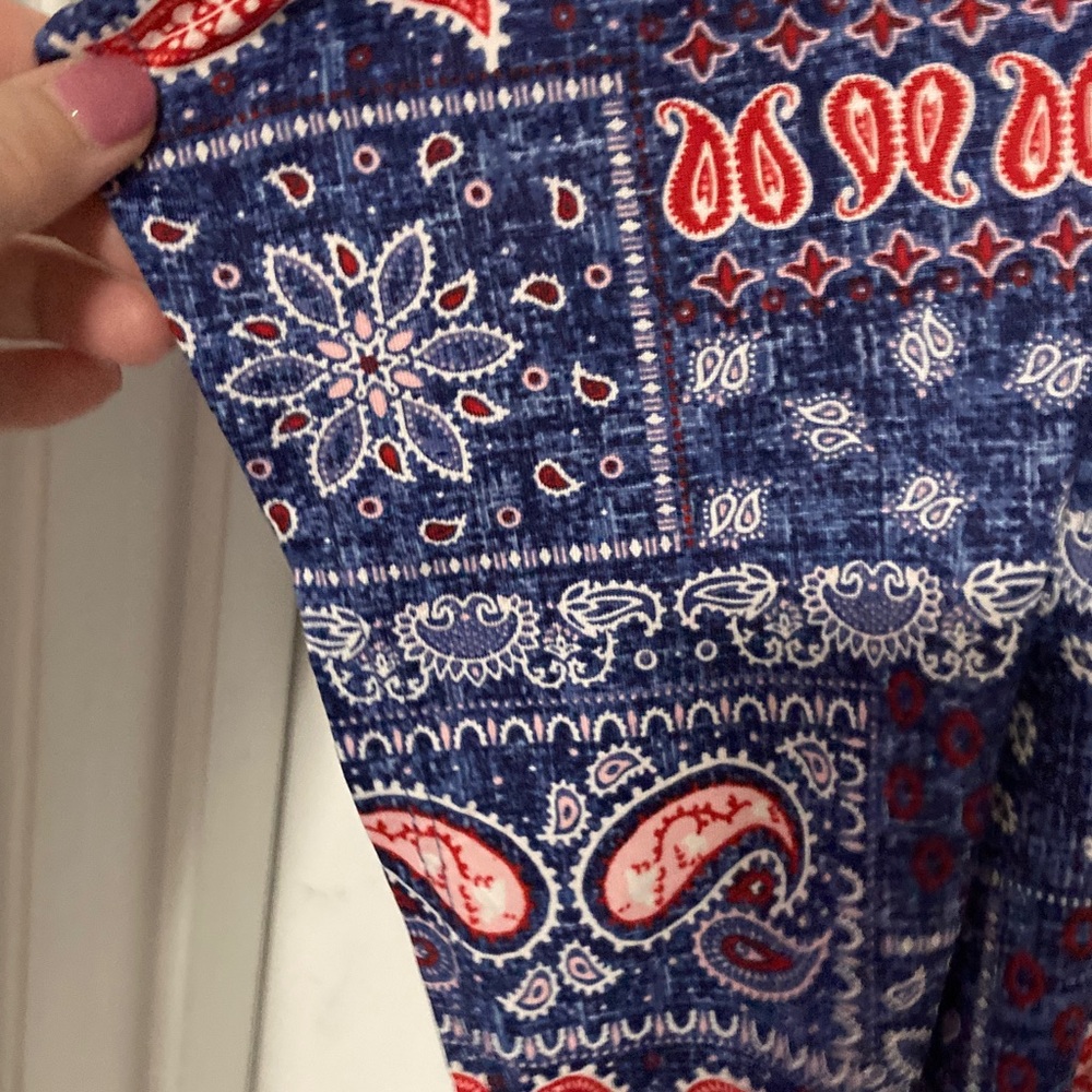Blue and Red Paisley Bandana print 2 piece pajama sets - Picture 3 of 9